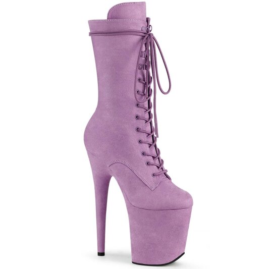 Pleaser FLAMINGO-1050FS Plateau Ankle Boots Faux Suede Purple EU-40 / US-10