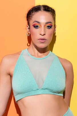 RAD Top Triangle Glitter Aqua L