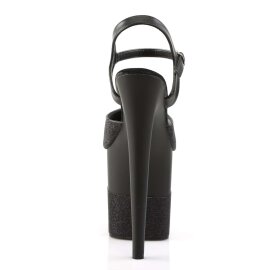 Pleaser FLAMINGO-809-2G Black Glitter/Black-Glitter EU-41 / US-11