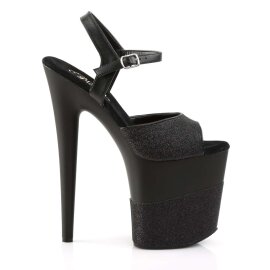 Pleaser FLAMINGO-809-2G Black Glitter/Black-Glitter EU-41 / US-11