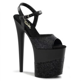 Pleaser FLAMINGO-809-2G Black Glitter/Black-Glitter EU-38...