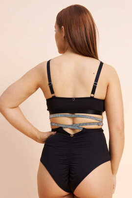 Lunalae Shorts High Waist Riley Diamante Black M