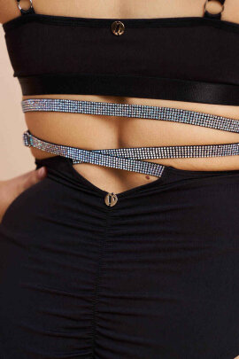 Lunalae Shorts High Waist Riley Diamante Black L