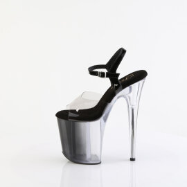 Pleaser FLAMINGO-808T-1 Platform Sandalettes Clear Smoke Black EU-37 / US-7