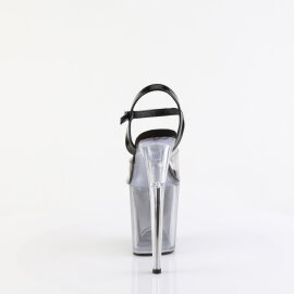 Pleaser FLAMINGO-808T-1 Platform Sandalettes Clear Smoke Black EU-37 / US-7