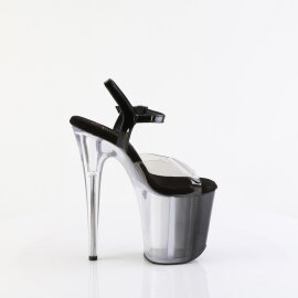 Pleaser FLAMINGO-808T-1 Platform Sandalettes Clear Smoke Black EU-37 / US-7