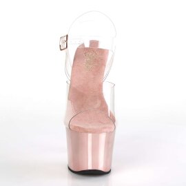 Pleaser SKY-308 Clear/Rose Gold Chrome EU-37 / US-7