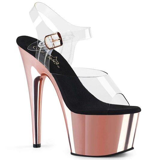 Pleaser ADORE-708 Clear/Rose Gold Chrome EU-36 / US-6