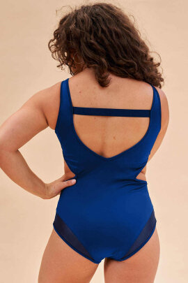 Lunalae Bodysuit Isabella Cut Out Mesh Navy M
