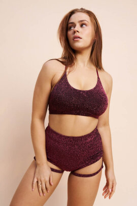 Lunalae Shorts Lure You High Waist Coral Shimmer S