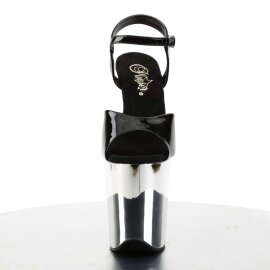 Pleaser FLAMINGO-809 Black Patent/Silver Chrome EU-35 / US-5