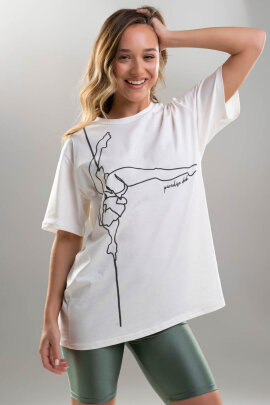 Paradise Chick Supreme Pole Dancer T-Shirt Creme