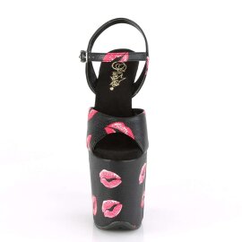 Pleaser FLAMINGO-809KISSES Black Faux Leather/Black Faux...