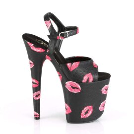 Pleaser FLAMINGO-809KISSES Black Faux Leather/Black Faux Leather EU-36 / US-6