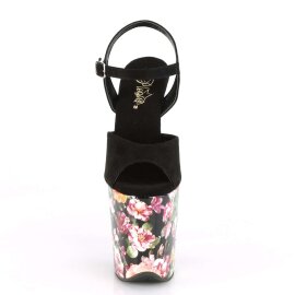 Pleaser FLAMINGO-809WR Black Faux Suede/Flower Print...