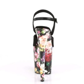 Pleaser FLAMINGO-809WR Black Faux Suede/Flower Print Wrapped EU-35 / US-5