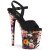 Pleaser FLAMINGO-809WR Black Faux Suede/Flower Print Wrapped EU-35 / US-5