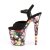Pleaser FLAMINGO-809WR Black Faux Suede/Flower Print Wrapped EU-35 / US-5