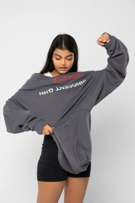 REV ACTIV Hoodie Premium Innocent Girl With Pleasers On Grey S