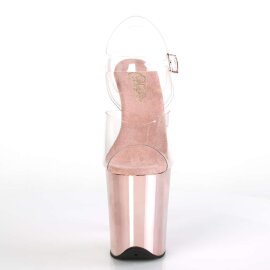 Pleaser FLAMINGO-808 Clear/Rose Gold Chrome EU-38 / US-8