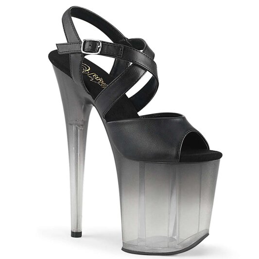Pleaser FLAMINGO-822T Black Faux Leather/Faded Black EU-35 / US-5