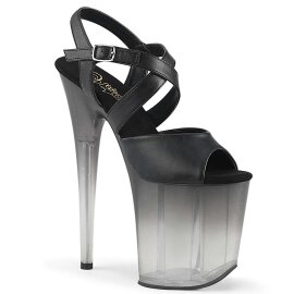 Pleaser FLAMINGO-822T Black Faux Leather/Faded Black...