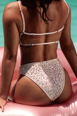 Rolling High Waist Shorts Alpha Hot Pants Baby Sequin L