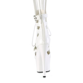 Pleaser ADORE-1013MST Platform Ankle Boots Patent White EU-40 / US-10