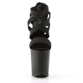 Pleaser FLAMINGO-869 Black Elastic Band-Faux...