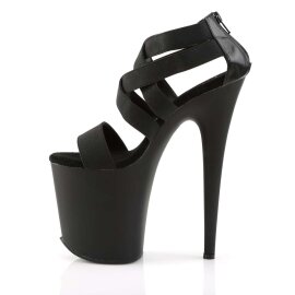 Pleaser FLAMINGO-869 Black Elastic Band-Faux Leather/Black Matte EU-35 / US-5