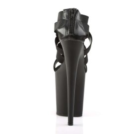 Pleaser FLAMINGO-869 Black Elastic Band-Faux Leather/Black Matte EU-35 / US-5