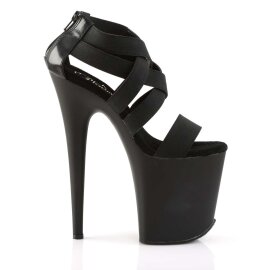 Pleaser FLAMINGO-869 Black Elastic Band-Faux Leather/Black Matte EU-35 / US-5
