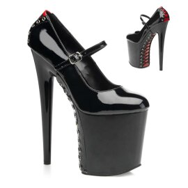 Pleaser FLAMINGO-887FH Black-Red Patent/Black EU-35 / US-5