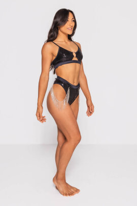AMBR Designs Hook Crop Top Onyx Luxe  XS