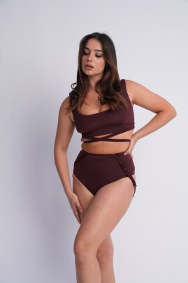 Lunalae Shorts High Waist Kehlani Cacao