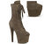 Pleaser ADORE-1045VEL Platform Ankle Boots Velvet Green Brown EU-41 / US-11