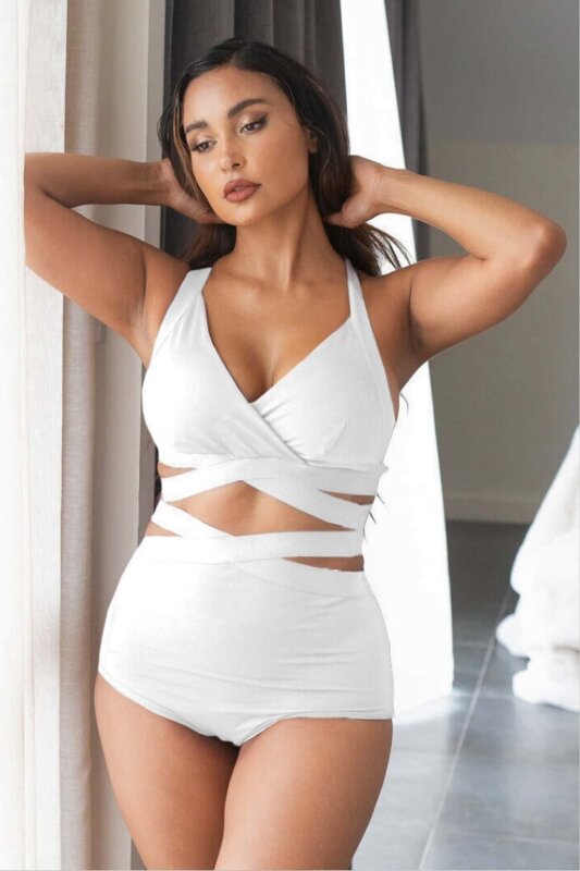 Lunalae Shorts High Waist Tara White L
