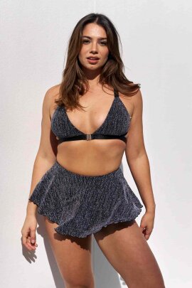 Lunalae Shorts Free Flow High Waist Blue Rose Gold Lurex