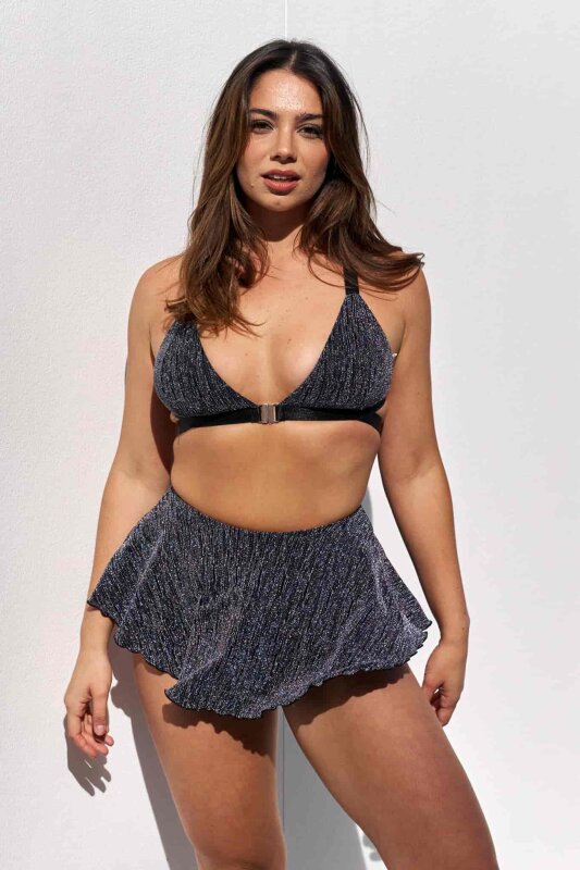 Lunalae Shorts Free Flow High Waist Blue Rose Gold Lurex M
