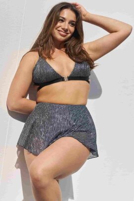 Lunalae Top Follow Me Silver–Black Pleat Mesh XL