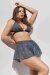 Lunalae Top Follow Me Silver–Black Pleat Mesh XL