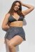 Lunalae Top Follow Me Silver–Black Pleat Mesh XL