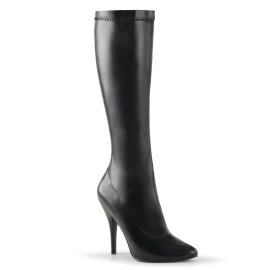 Pleaser SEDUCE-2000 Knee-High Boots Faux Leather Black...