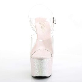 Pleaser ADORE-708HMG Clear/Opal Multi Glitter B-Stock
