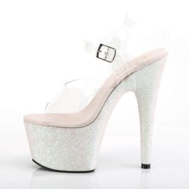 Pleaser ADORE-708HMG Clear/Opal Multi Glitter B-Stock