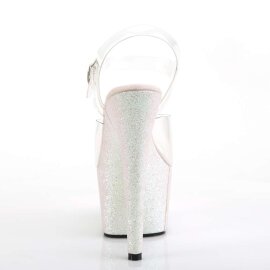 Pleaser ADORE-708HMG Clear/Opal Multi Glitter B-Stock