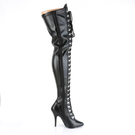 Pleaser SEDUCE-3024 Overknee Boots Faux Leather Black EU-37 / US-7