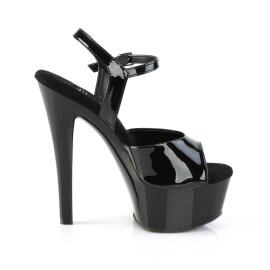 Pleaser GLEAM-609 Plateau Sandalettes Patent Black EU-38 / US-8