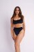 Lunalae Top Scrunch Velvet Sparkle Navy S