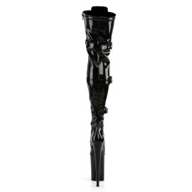Pleaser INFINITY-3028 Black Stretch Patent/Black EU-38 / US-8